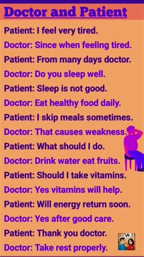English Conversation Practice | Patient & Doctor Daily Use English Sentences #shorts