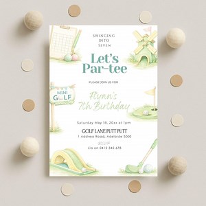 Mini Golf Birthday Invitation, Let’s Par-tee Putt Putt Party Invite, Any Age Golf Birthday Party, Editable Canva Template, Instant Download - Etsy Canada