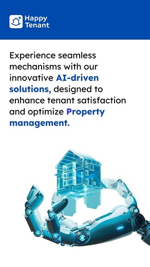 Smart property management starts with smarter systems. HappyTenant uses AI driven tools to simplify operations, improve tenant experience, and keep everything running smoothly. #HappyTenant #PropertyManagement #SmartTechnology #AIinRealEstate #PropTech | HappyTenant | Facebook