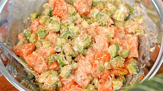 25K views · 140 reactions | For a quick summer starter that’s easy to whip up, make Creamy Salmon Poke at home! FULL RECIPE: https://tiffycooks.com/easy-creamy-salmon-poke-classic-and-spicy/ | Tiffy Cooks | Facebook