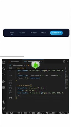 Build a Navigation Bar 😍 HTML CSS #shorts