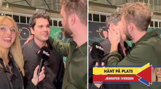 Här hånglar Oscar Zia med SVT-profilen Love Lyssarides