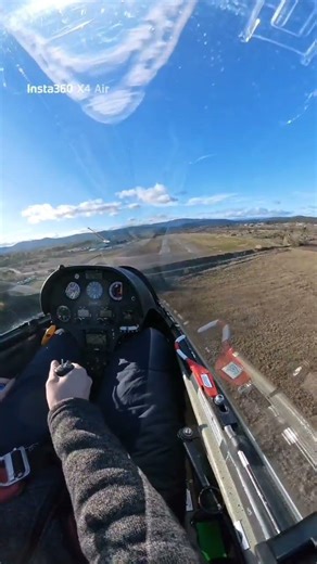 Wave Flight Glider Landing Cockpit View LS6-18WL France