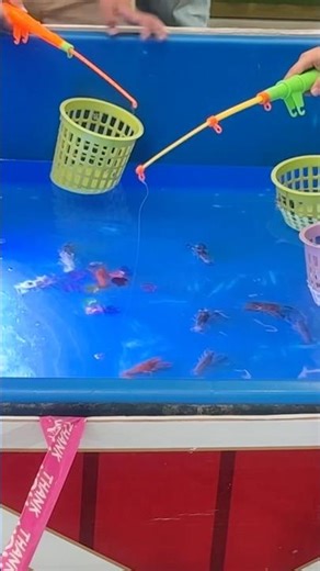 Kids Fishing Tiny Prawns at Central Hatyai 🦐🎣合艾尚泰商场里的小朋友钓虾时光 #hatyai #合艾 #cuteanimals #cute #fish