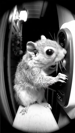 Squirrels Take Over Backyard: Captured by Doorbell Camera