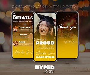 Animated Digital Graduation Party Invitation Template | Instant Download | Easy Canva Template - Etsy