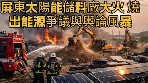 屏東太陽能板儲料廠火災經過