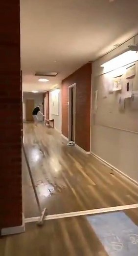 Man Slides on Floor Through Door (Meme)
