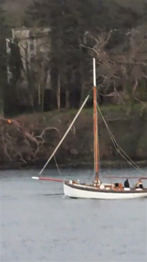 Gaff Cutter motoring to north east Menai Strait