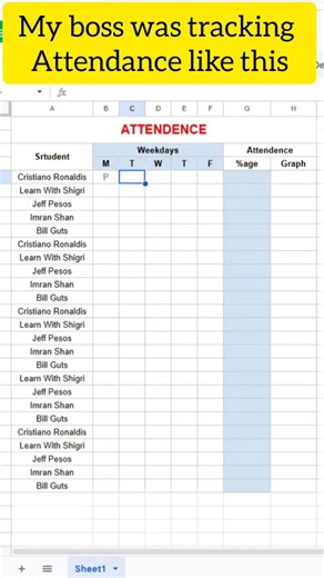 Dynamic Attendance Tracking in Google Sheets