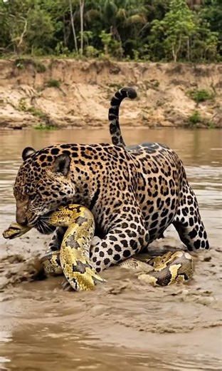 Jaguar vs python #animals #wildlife