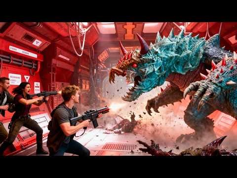 The spaceship is trapped, invisible alien monster slaughtering the survivors.