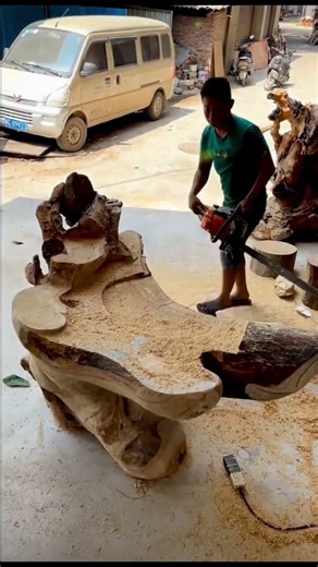 Root carving tea table, camphor wood tree root