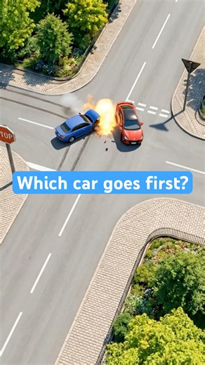 Theory Test — Who goes first? 🚗 #theorytest #drivingtheory #highwaycode #drivingtest #junction