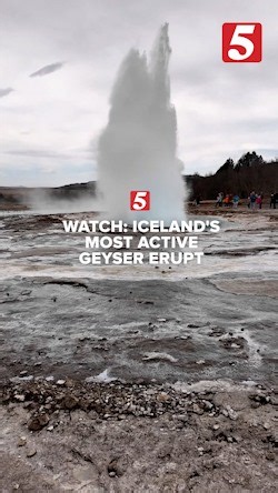 Eruption caught on camera! Welcome to the Strokkur Geyser, Iceland's most active geyser along the Golden Circle. #iceland #geyser #Strokkurgeyser #goldencircle #eruption | NewsChannel 5 Nashville
