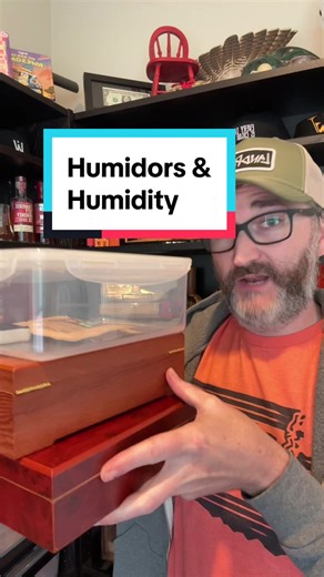 Replying to @CigarsInPopularCulture Let’s talk about humidors and humidity! #cigar #humidity #humidor #tupperdor #desktop #desktophumidor #rh #hygrometer @Puffaland_ @Boveda Inc @Govee