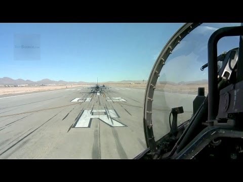 F-16 Cockpit View: Operations, Taxiing, In Air.