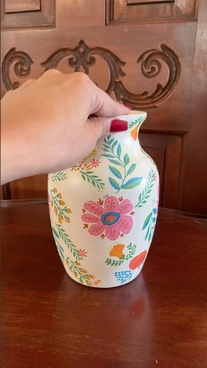 Dollar tree vase into ceramic masterpiece