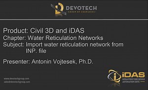 Import a water reticulation network from Epanet INP file into Civil 3D