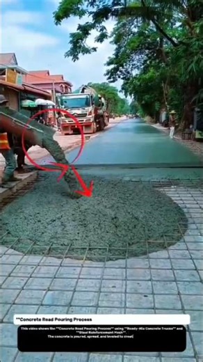 Concrete Road Pouring Process | Modern Road Construction Technology. #shorts #trending