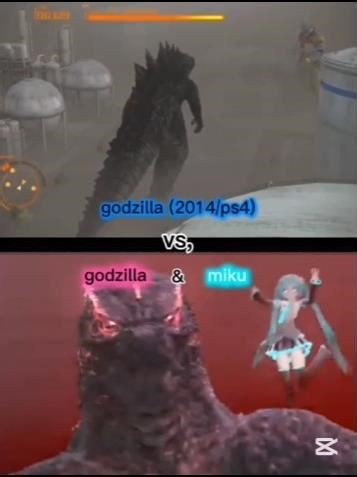 godzilla (2014/ps4) vs Godzilla y Miku #fortnite #edit #godzilla #miku