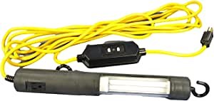 Leviton 66591-WL 15 Amp, 120 Volt, 20 Ft Cord Set, Straight Blade, Industrial Grade, Auto GFCI with Fluorescent Work Light Devices, Yellow Cord
