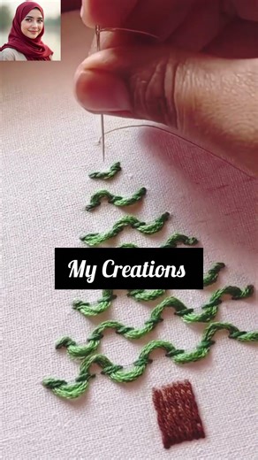How to make Christmas tree branch in embroidery #christmas