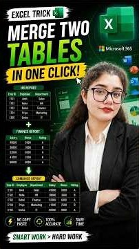 HSTACK Excel Function 🤯 Merge Data in Seconds | Microsoft 365 Excel Trick #Shorts