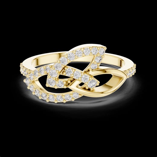 Silver Infinity Knot Ring – Pave Simulated Diamond Band, Minimalist Engagement Ring - Etsy