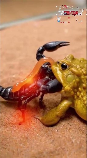 Scorpion vs Frog #ScorpionVsFrog #WildlifeBattle #NaturePredators #AmphibianLife #SurvivalStruggle