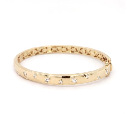 Gypsy-set Diamond Bangle - Etsy