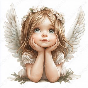 Watercolor Angel Girl Clip Art, Nursery Scrapbook Designs (digital Download) - Etsy Canada