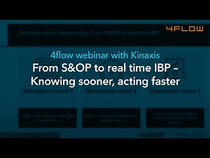 From S&OP to real time IBP – Knowing sooner, acting faster - 4flow webinar with Kinaxis