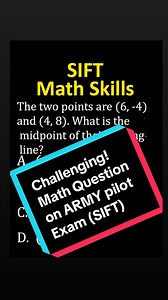 🎯 Army Aviation Officer Candidate (SIFT) Test — Math Skills Question Review 🚁 Test your math speed like a future Army Aviator! 🧮💪 In this quick lesson, we’ll solve a real SIFT-style Math Skills question step-by-step — perfect for anyone preparing for the Aviation Selection Test. ✅ Practice. Learn. Get your wings! ✈️ #SIFT #ArmyAviation #OfficerCandidate #MathSkills #AviationTest #MilitaryPrep #ASVABTutoring #SIFTPrep #FuturePilot | ASVAB Tutoring