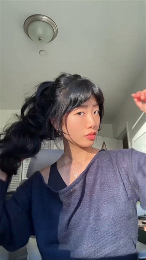 Em Chen | one bang and pony please #holidayhair #holidayhairstyles #bananaclip #hairstyleinspo #hairinspo | Instagram