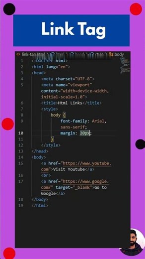 Link Tag in 30s ✨️ #zaintech #htmlcss #coding #cssanimation #csshovereffect