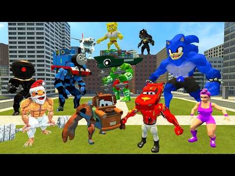 ALL MUSCLE LIGHTNING MCQUEEN RUMI CRABTANIC GUGU GAGA SONIC OMNIDROID THOMAS BIG CITY in Garry's Mod
