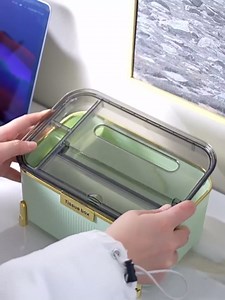 Cyrank Tissue Box Cover, Multifunction Tissue Storage Box Cute Tissue Box Holder with Decorative Function Organizer for Makeup Cosmetics (Light Green)