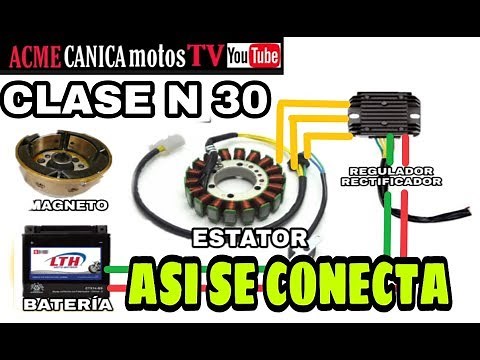 This is how the MOTORCYCLE REGULATOR and STATOR are CONNECTED (class N 30)