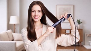Airflow Styler Pro Flat Iron - 3-in-1 Hair Straightener & Curler with 360° Cooling Airvents - Long-Lasting Style Lock - 3D Floating Ceramic Plates for Frizz-Free & Tug-Free Styling, Fast Heat-up,Navy