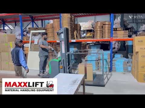 Electric stacker with basket attachment