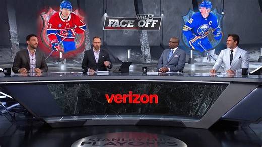 We had @Jackie_Redmond join the show from outside the arena where Sabres AND Canadiens fans were going at it with competing chants 😂