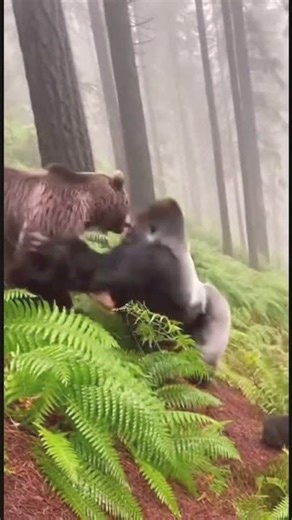 Massive Silverback Charges: Bear Forced to Retreat Instantly