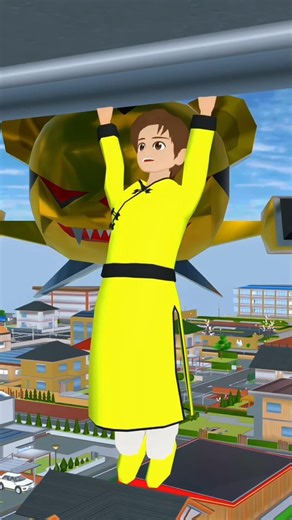 Alien Ship Comes Close 😨 Child Loses Balance on Roof | Sakura School Simulator #shortvideo