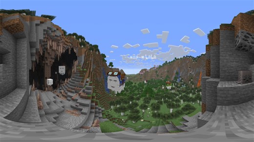 360°VR【Minecraft Java版、基岩版、教育版 共有 全景图 ⑮】追逐天空