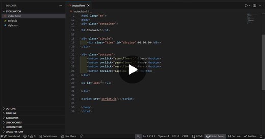 #webdevelopment #javascript #html #css #frontenddevelopment #skillcrafttechnology #internship #webdevjourney #stopwatch | Shruthi N