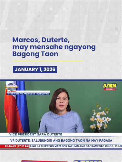 Mga Mensahe ni Marcos at Duterte para sa Bagong Taon