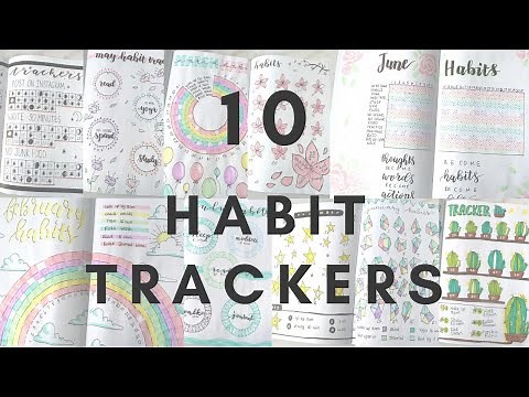 10 HABIT TRACKER SPREADS | Bullet Journal Habit Tracker Ideas