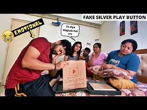 SILVER PLAY BUTTON PRANK... (EMOTIONAL)