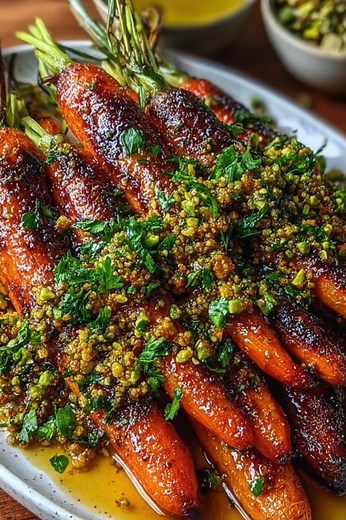 Handmake Recipes on Instagram: "Miso Maple Roasted Carrots with Pistachio Dukkah 🥕✨ | Protein 6 g Carrots roasted in a dense miso–maple glaze and topped with a crunchy pistachio dukkah blend. 📝 Ingredients: ✦ 2 lbs baby carrots (tops trimmed) ✦ 2 tbsp olive oil ✦ 2 tbsp white miso ✦ 3 tbsp maple syrup ✦ 1 tbsp rice vinegar ✦ 1 tsp garlic powder ✦ 1 tsp black pepper ✦ Salt to taste **Pistachio Dukkah:** ✦ 1/3 cup chopped pistachios ✦ 1 tbsp sesame seeds ✦ 1 tsp coriander ✦ 1 tsp cumin ✦ 1 tbsp 
